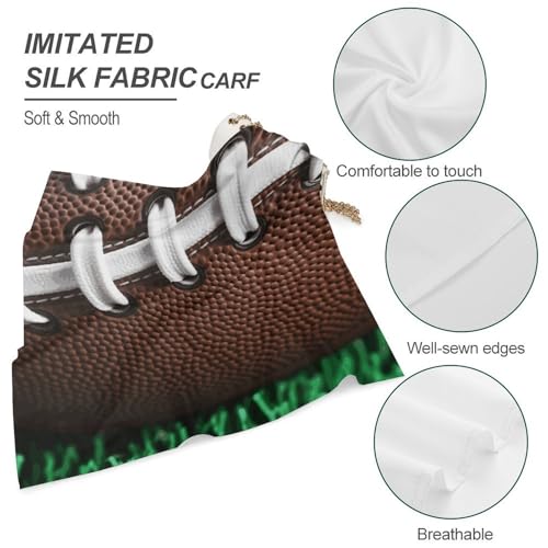 18" Square Head Scarf American Football Laces Lightweight Silk Scarf for Women Boho Neckerchief Soft Satin Bandanas Fashion Neck Scarves Silk Headwear for Bag Hair Scarves Gift 5