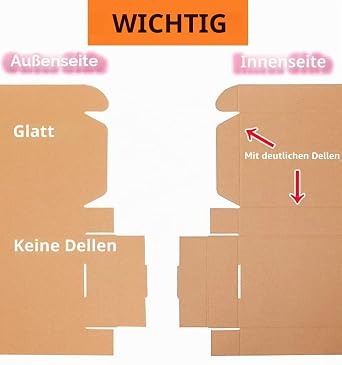 Klein Versandkartons 255x65x65mm lang schmal Maxibriefkartons für Postversand Versandtaschen Warensendung Braune Verpackungskartons für Geschäft Aufbewahrung oder Geschenkbox(10 Stück)