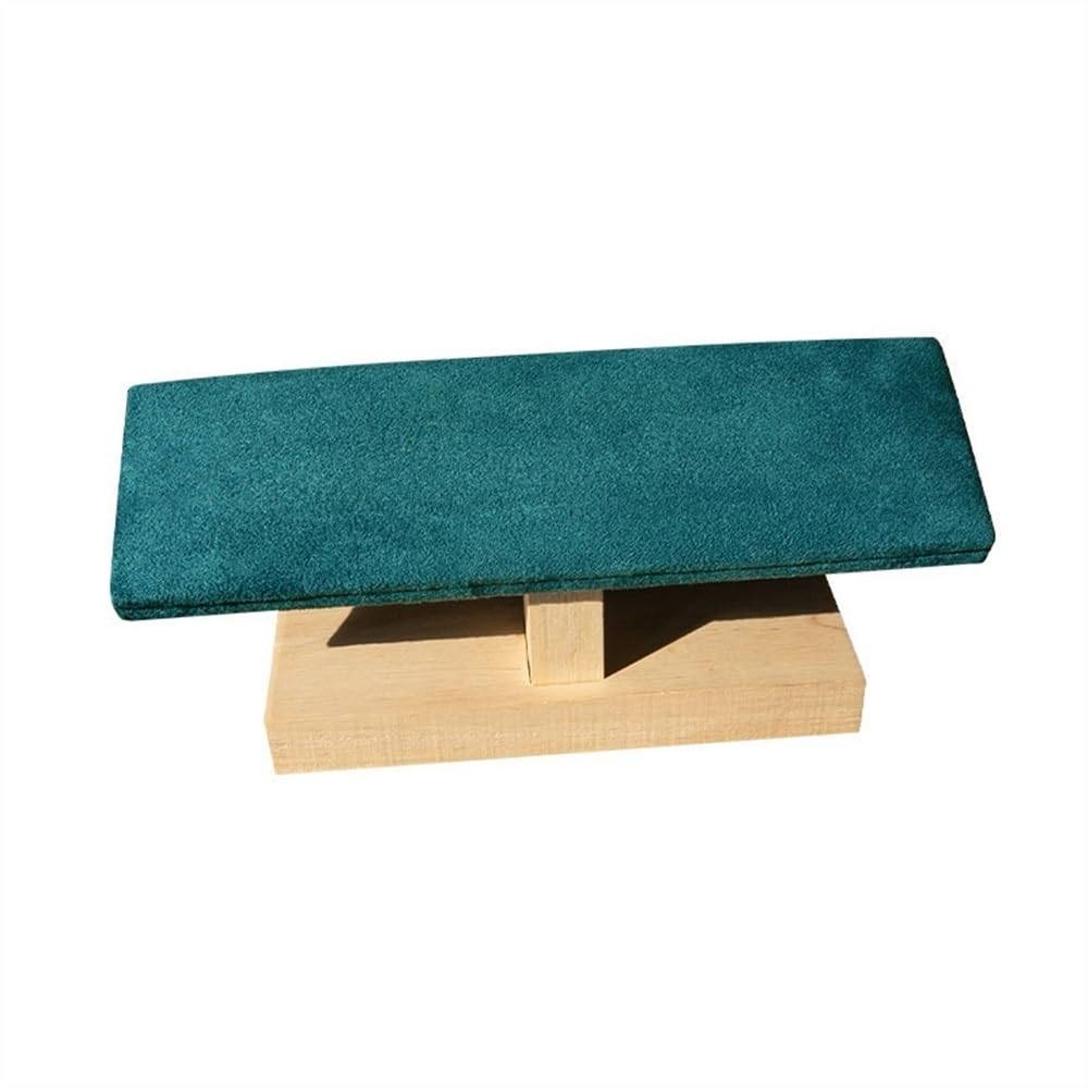 RUNZE765Z Display Stand Velvet Wooden Jewelry Rack Bracelet Watch Stand Display Props Shopping Mall Counter Organizers Jewelry Organizer(Green)