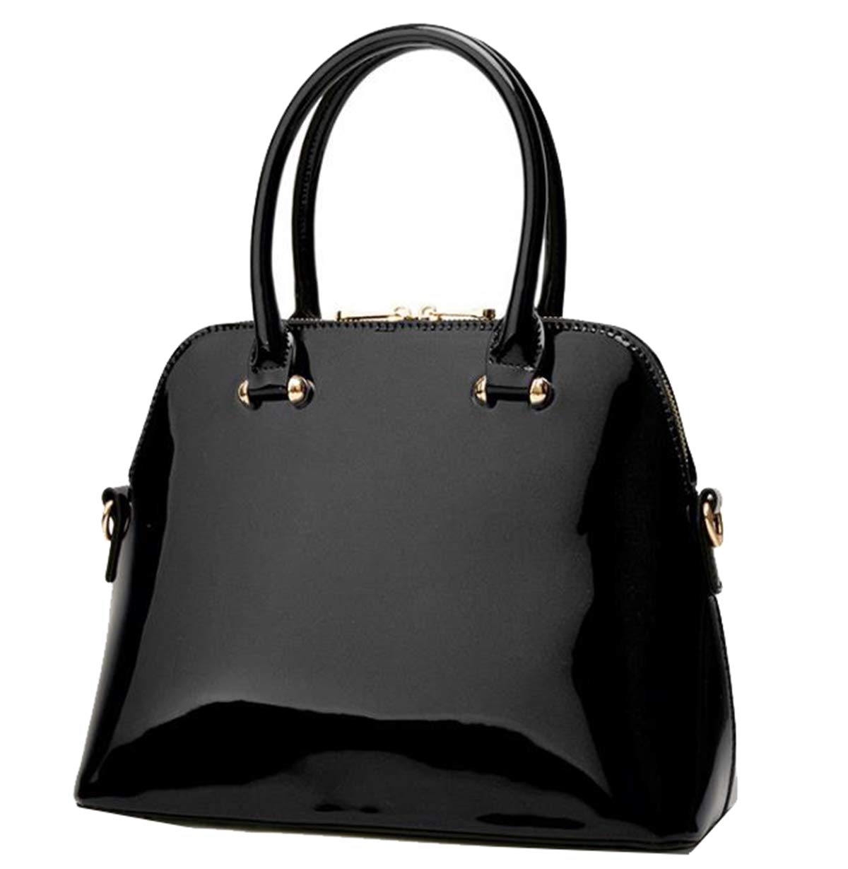 Women's Patent Leather Totes Elegant Handbag Evening Bag Top Handle Purse Shell Bag Church Purse