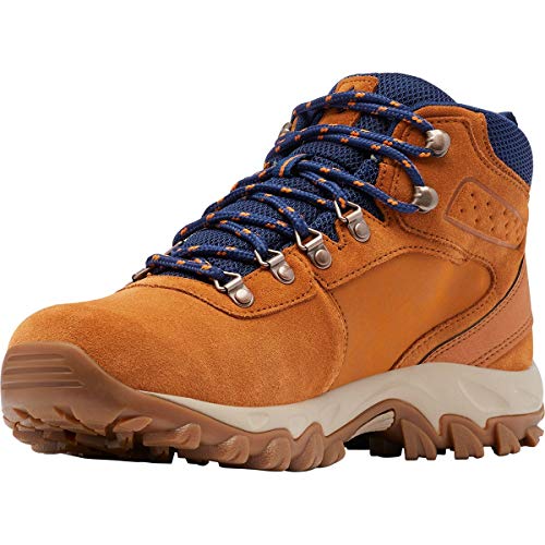 Columbia Men's Newton Ridge Plus II Suede Waterproof Hiking Shoe, Caramel/Blue Shadow, 11 Wide