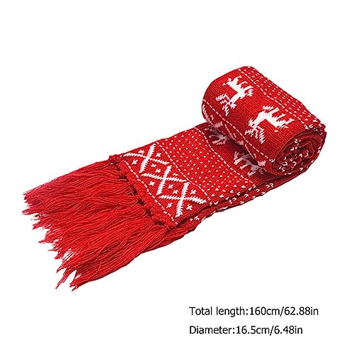 Christmas Scarves Christmas Snowflakes Scarf Knitted Scarf Reindeer Pattren Winter s Costume for Men Women Holiday4