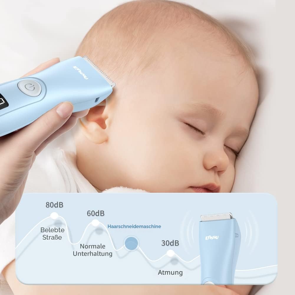 Baby Haarschneidemaschine Profi Leiser Haarschneider für Kinder und Kleinkinder, Wasserdicht & Wiederaufladbare Schnurlose Haarschneider mit LCD-Anzeige