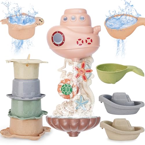 Image of Toddler Bath Toys for Kids Ages 1-3|Baby Bath Toys Toddlers 2-4|Bathtub Toys for Babies 6-12 Months|Mold Free Bath Cup Toys|Infant Bath Tub Shower Toys for Age 3-5|1 2 Year Old Boy Girl Birthday Gift