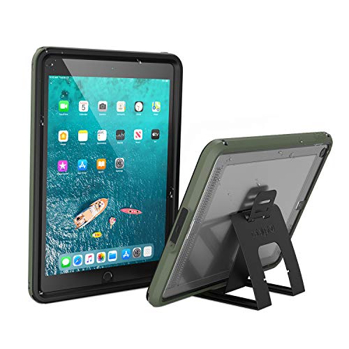 Waterproof Case Designed for iPad 10.2 8th 7th Edition - Waterproof 6.6 ft - Full Body Protection, Drop Proof 4ft, Kickstand, True Acoustic Sound Technology, Built-in Screen Protector - Army Green