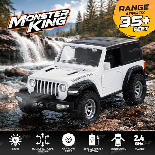 Image of Zest 4 Toyz Remote Control Car Toy for Kids Adults | 1:16 Rechargeable Off-Road Drift RC Jeep | Openable Doors | High Speed | 35+ft Range 2.4GHz Remote Control | USB Charging Cable | Birthday Gift