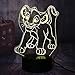 Produktbild Cartoon Der König der Löwen Simba 3D Optische Täuschung LED Nachtlicht Junge Kinderspielzeug Kindliche Tischlampe Cooles Schlafzimmer Dekor Baby Geburtstagsgeschenk Lösung für Albträume