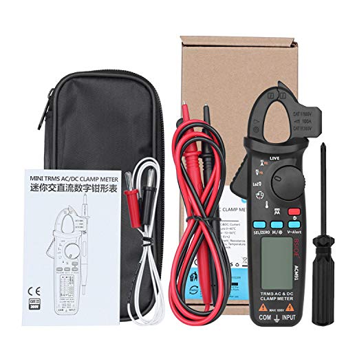 Acm91 Clamp Multimeter Digital Ac Dc Current Clamp Meter True Rms Auto Range 6000 Counts 100 Amp Mini Meter With Temperature Capacitance Ncv Measure Loz Volts #TOP6