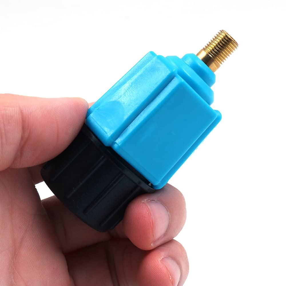 Sprężarka do nadmuchiwanych zaworów pompy, adapter do wentylu z 4 dyszami, koło do pływania, basenu, łóżek nadmuchiwanego łóżka, sofy, łodzi, kajaka, niebieski