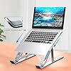 LITEPRO 7 Angles Adjustable Aluminum Ergonomic Foldable Portable Tabletop Laptop/Desktop Riser Stand Holder Compatible for MacBook, HP, Dell, Lenovo & All Other Notebook (Silver)