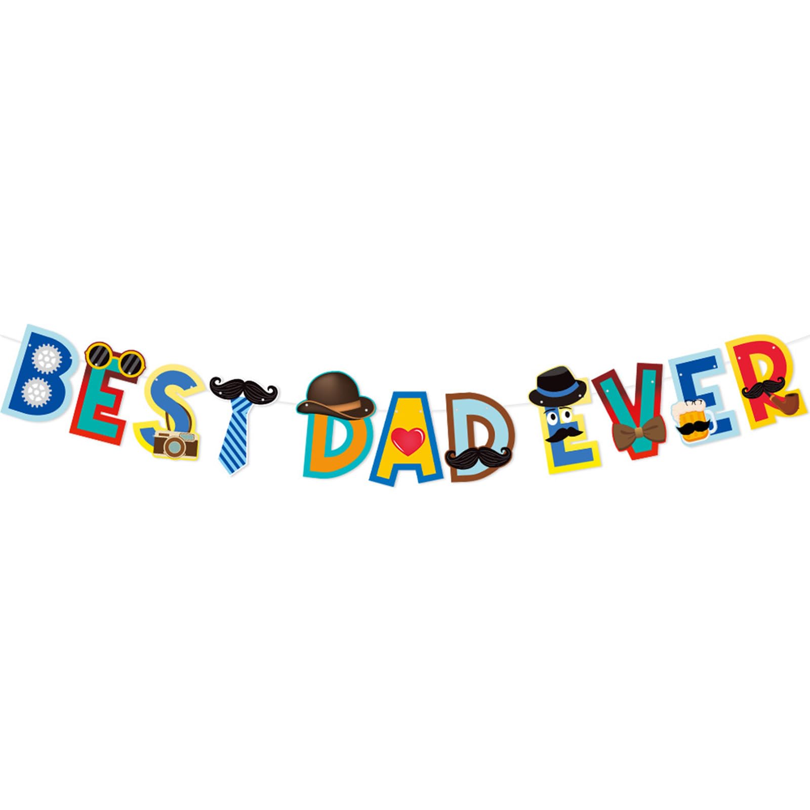 Msioytog Father ' s Day Party Decoration Set Colorful Paper Large Backdrop Banners for Home Offices and School Celebration Colorful Event Decorations