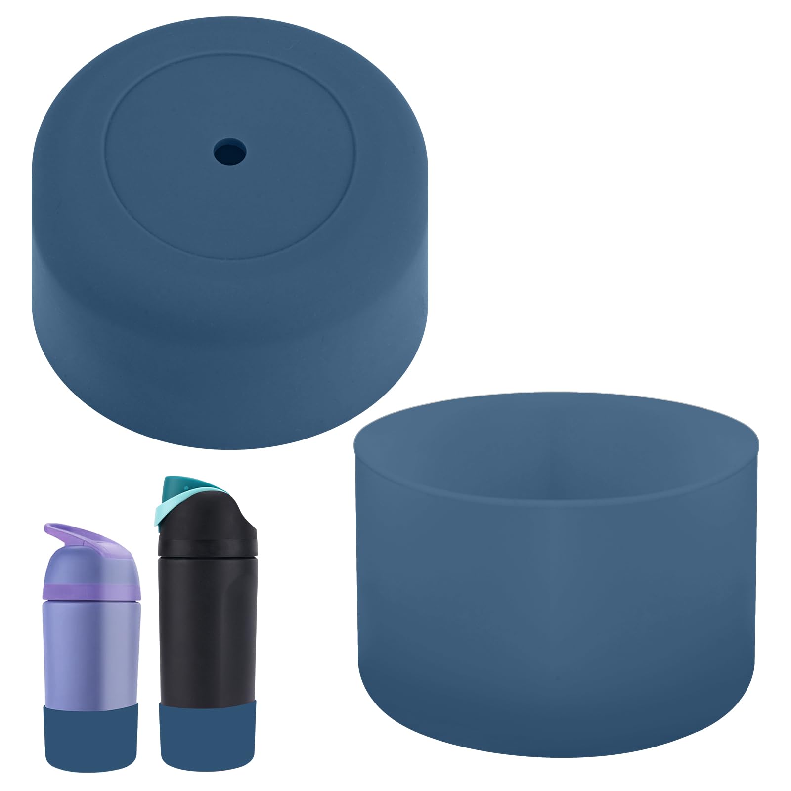 PEUTIER 2pcs Silicone Boot for Owala Kids Water Bottle 16oz/14oz (Blue)