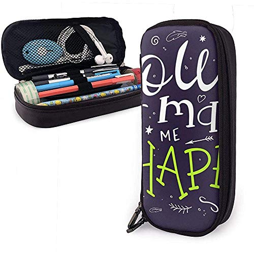 Preisvergleich Produktbild Sie machen mich glücklich Leder Federmäppchen, Bleistift Tasche Stifthalter stationären Fall