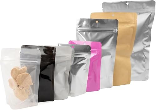 Miniatura 2 de PackFreshUSA Kit de muestra de bolsas de pie de 5 mil, embalaje flexible profesional, resellable, sellable con calor, orificio para colgar, muesca