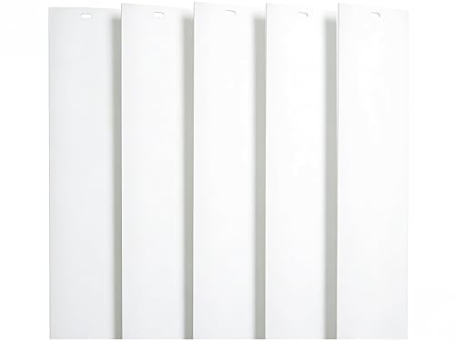 82.5' x 3.5' White PVC Vertical Blind Replacement Slats Curved Smooth (5 Pack)