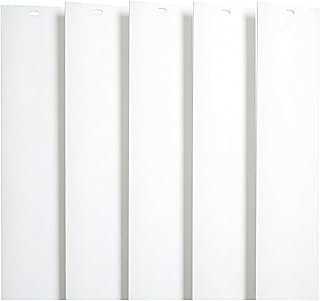 82.5" x 3.5" White PVC Vertical Blind Replacement Slats Curved Smooth (5 Pack)