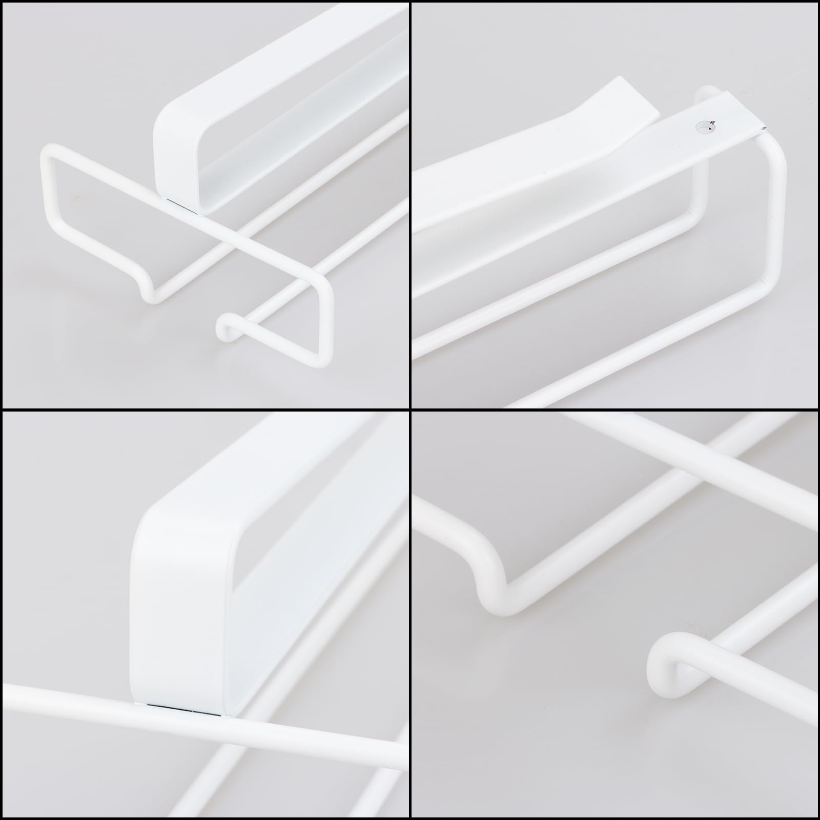 4 Supporti Bicchieri Da Vino Sospesi - Senza Foratura, Acciaio, Bianco - Foto 9