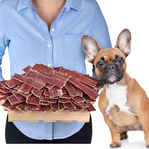 Rinderschlund Kausnacks für Hunde 12 cm 1kg (ca. 55–65 Stück) | natürliche Rindfleisch-Leckerlis | Single Protein | ohne Rohhaut | proteinreich | Flache Streifen aus Rinderschlund