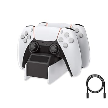magictodoor Charging Station for Two Dualsense PS5 Controllers - Playstation 5 Fast Charger