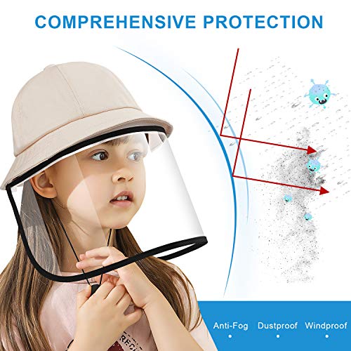 image for SCIONE Kids Sun Hats with Removable Full Face Visor Shield Dustproof U