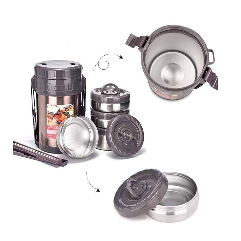 BentoLunchbox Auslaufsichere Isolierflasche Thermobehälter mit Isoliertasche, Edelstahl vakuumisoliert, 1,5 l/2 l, geeignet für Arbeit, Schule, Picknick, Bento-Stil, Mittagessen Lösung O (1,5 l|blu