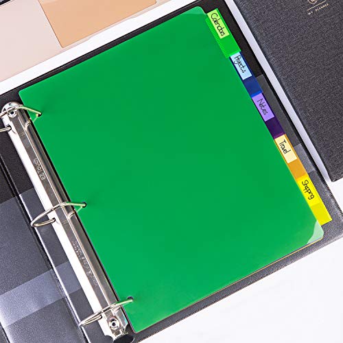 AmazonBasics 3 Ring Binder Dividers With 5 Tabs, Plastic Binder Dividers, Pack of 12 Sets (60 Dividers Total) - Thumbnail 4
