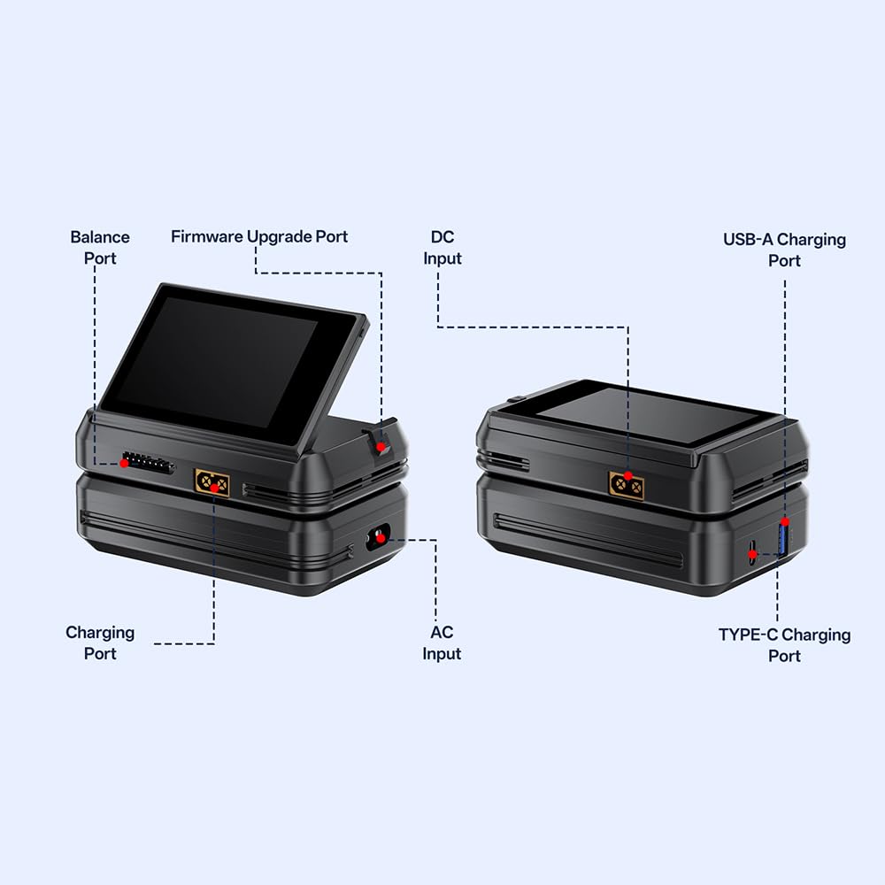 BGUAD A1 PRO Magnétique Intelligent Balance Chargeur avec Ecran Tactile 3.2" pour FPV RC Modèle Batterie Lithium