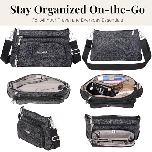 Image of Baggallini Original Everyday 11x7.5 Crossbody Bags Rfid Protected Lightweight Nylon Zippered Travel Purse