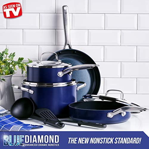 Blue Diamond Cookware Diamond Infused Ceramic Nonstick 9 Piece Cookware