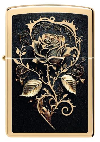 Encendedor Zippo Golden Rose Metal Clásico miniatura 2