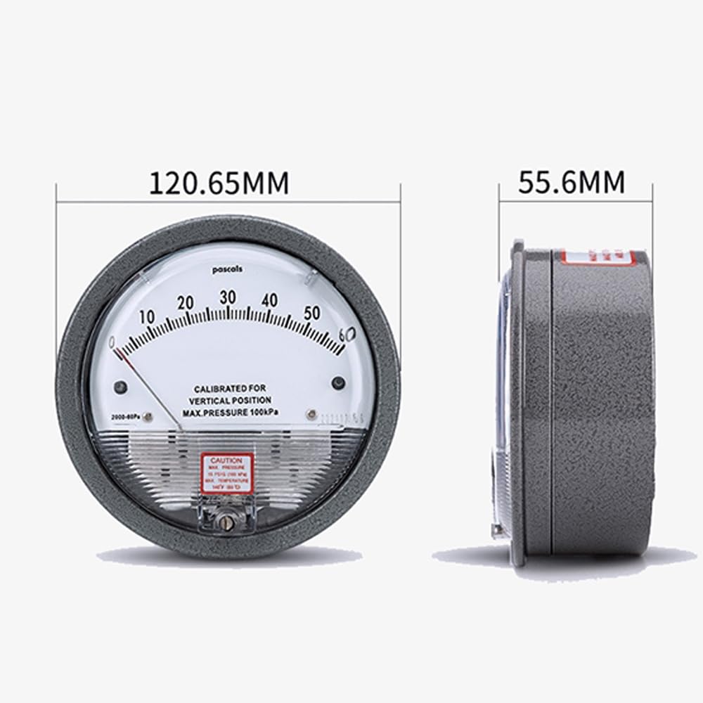 Differential Pressure Gauge for Applications in Clean Rooms, HVAC Systems, Pharmaceutical Production (0~60Pa)