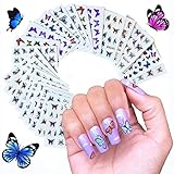 🦋 Variedad de patrones: venga con 30 hojas de diferentes adhesivos para uñas. Hay varias formas de mariposas en el patrón. Puedes diseñar diferentes patrones para tus uñas
