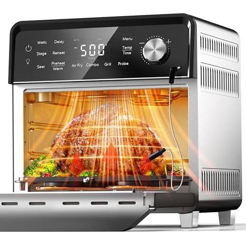 Nuwave X Chef Todd English Air Fryer Oven Combo, Plug-In Grill w/Sheath Heaters, Authentic Char Flavor, 2024 New Convection System, 2X More Even, 100 Presets, Smarter Probe, 50-550°F, Stainless Steel