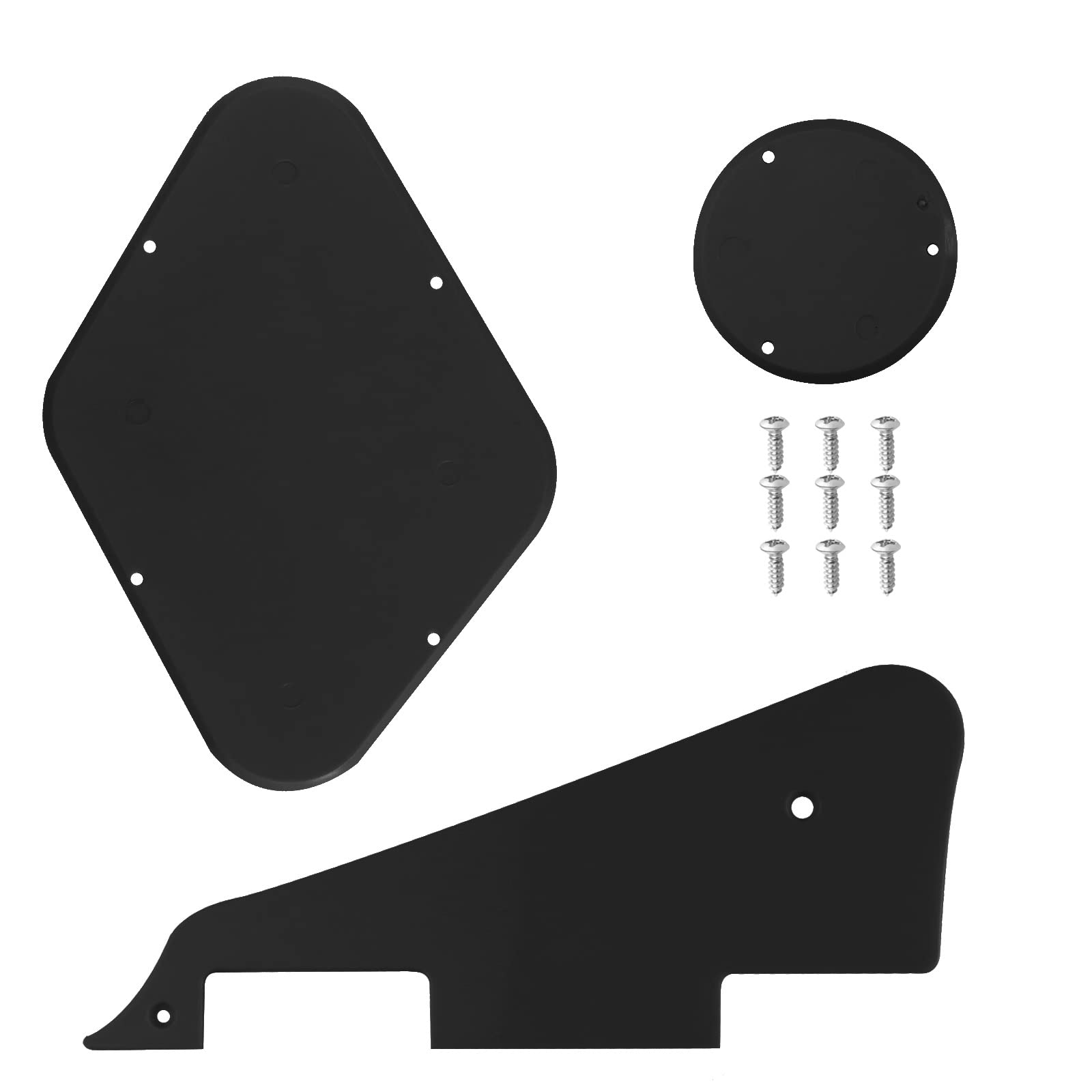 Zestaw 3 szt. LP Pickguard Control Backplate Przełącznik wyboru Pokrywa płyty ze śrubami Kompatybilny z Epiphone Les Paul Standardowa gitara Plastik czarny