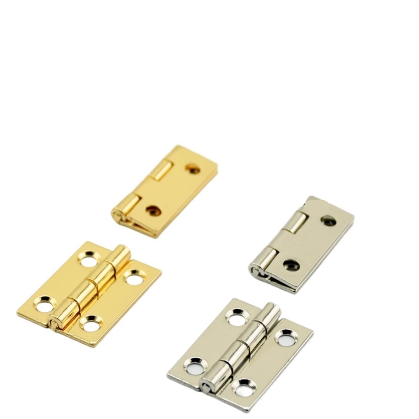 Kdhcvkz Silver 2Pcs 18 * 25Mm 4 Hole Hinges For Wooden Boxes/Make-Up Box Hinge(Silver)
