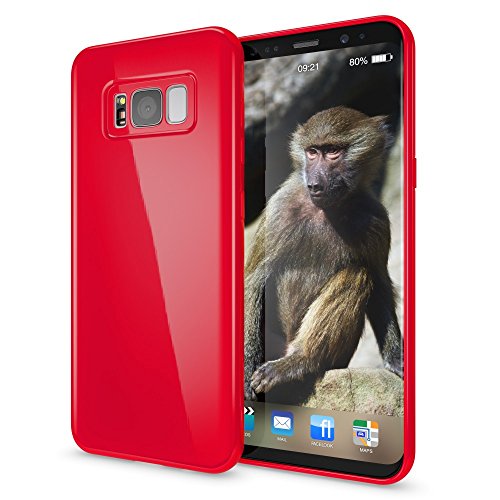 NALIA Coque Silicone Compatible avec Samsung Galaxy S8 Plus, Ultra-Fine Housse Protection Back-Cover Slim Premium Etui Résistant, Mince Telephone Portable Gel Case Bumper Souple, Couleur:Rouge