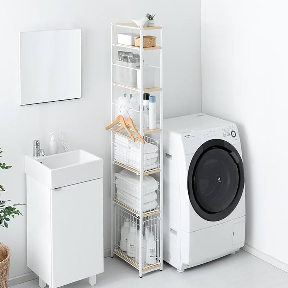 ランドリーバスケット ラック 収納 洗濯機 隙間 脱衣所 洗面所 楽天市場】ランドリーバスケット ランドリーワゴン 3段