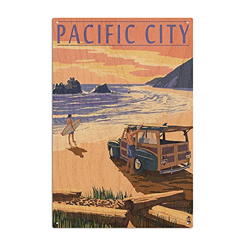 Pacific City, Oregon, Woody on Beach Birch Wood Wall Sign (6x9 Rustic Home Decor, Ready to Hang Art)