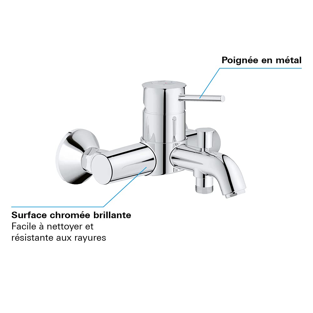 Grohe Mitigeur monocommande Bain/Douche Start Classic, chromé, 23787000 (Import Allemagne)