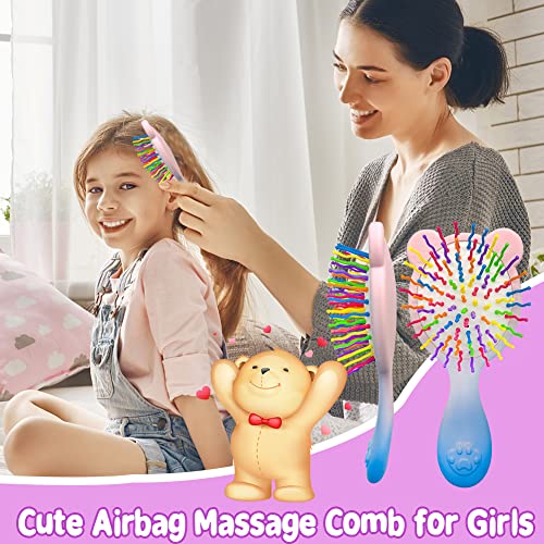 Toddler Detangler Hair Brush and Comb Set - 3-Piece Mini Airbag Massage Tool for Girls - Cute Kids' Pocket Design - Image 3