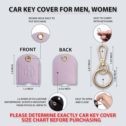 Image of Leather Keys Sleeve for Broken Car Key Loop Replacement, Keychain Cover Cute Protector and Holder for Men, Women