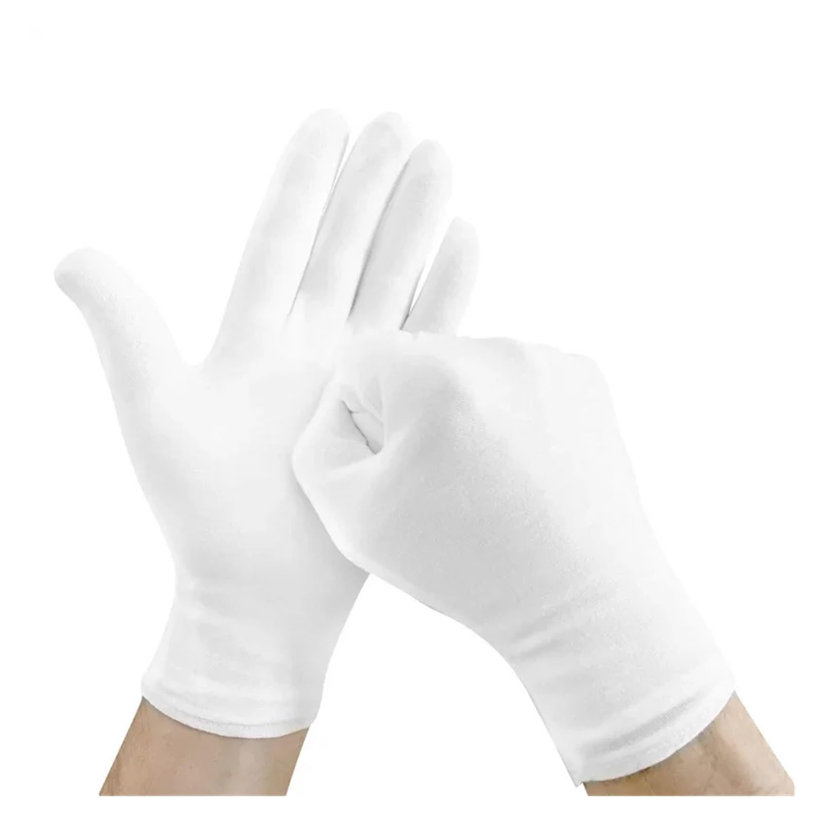 Guantes De Trabajo 6 pares de guantes de trabajo de algodón blanco | For manos secas, película de manejo ceremonial, joyería, guantes de inspección de plata, herramienta de limpieza del hogar(M)