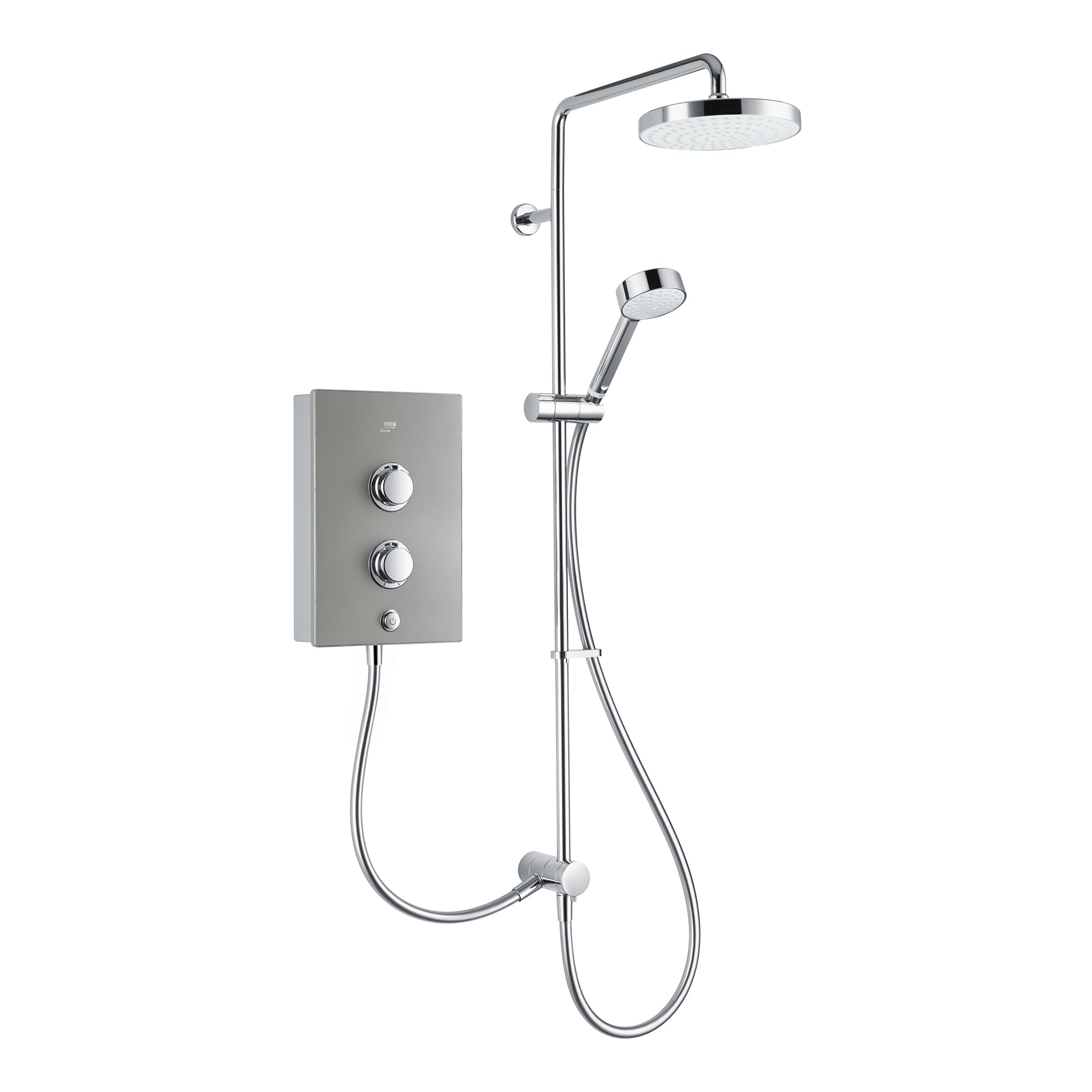 Mira Decor Dual Silver Effect Manual Electric Shower, 10.8Kw