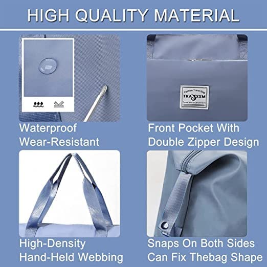 Image of Large Capacity Folding Travel Bag, Travel Lightweight Waterproof Carry on Luggage Bags with Fixed Strap, Dry and Wet Separation Foldable Travel Duffel Bag(Multicolor)