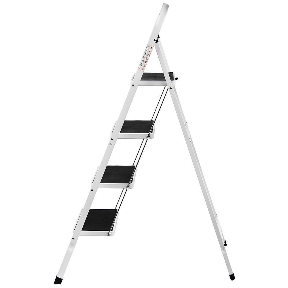 Trittleiter 4 Stufen Klappbar Stehleiter Kompakte Robuste Hochwertige Stahlstufen mit Rutschfesten Matten für zu Hause/Büro/Küche