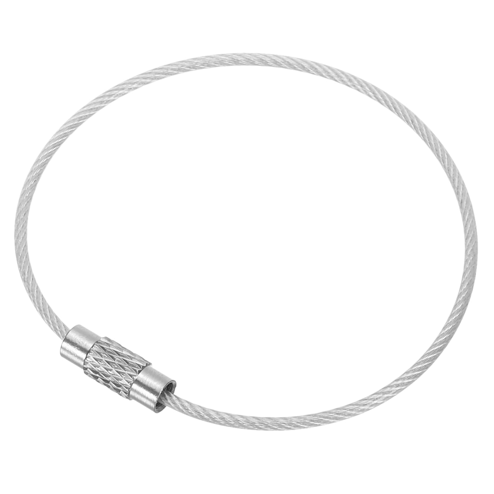 PATIKIL 6" Wire Keychain Cable, 12 Pcs Stainless Steel Key Ring Cable Large Key Ring Keychain Loop Luggage Tags Loops for Hanging Luggage Tags, Keyrings, Transparent
