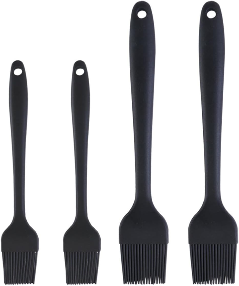 Alipis 4pcs Silicone Pastry Brushes Kitchen Cooking Basting Brush Set with Hanging Hole Heat Resistant for Outdoor Bbq and Baking