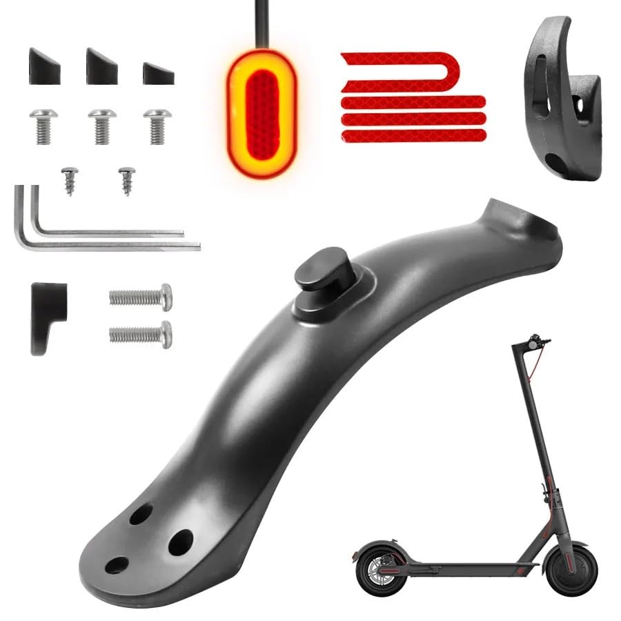 Guardabarros Trasero Corto Tipo Cola de Pato Mejorado con Luces traseras for Patinete eléctrico Xiao-mi M365 1S Pro