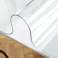 Vista 1 de Protector de plástico transparente para mesa de comedor, tapete de escritorio, muebles de madera, escritorio de café, cubierta de tela de vidrio