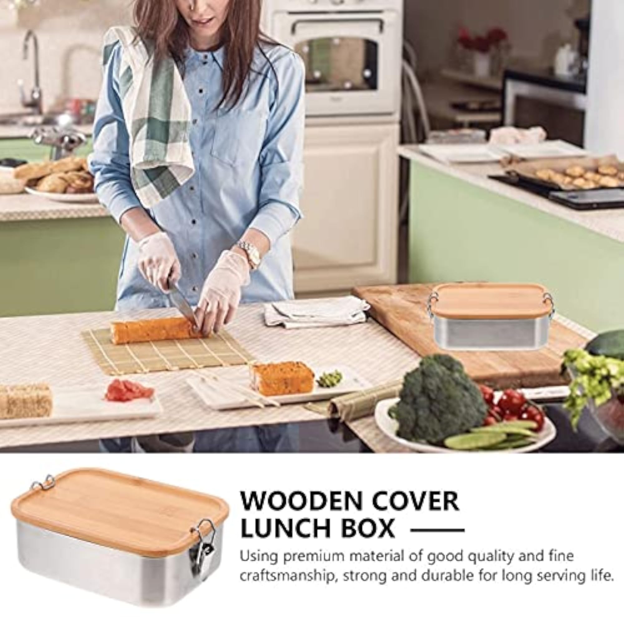 Preservation Lunch Bento Box with Wood Lid